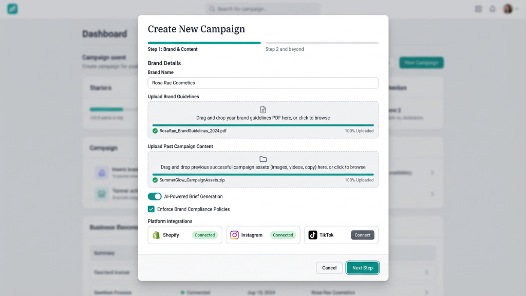 Dashboard mockup showing application interface